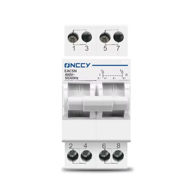 2p 32a 40a din rail changeover switch